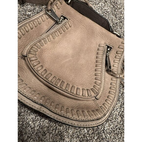 Rebecca Minkoff Womens Purse Crossbody Gray Brown Western Tassel Saddle Bag - Picture 3 of 8